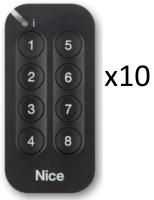 MYGO8BDKIT10 Комплект пультов для ворот и шлагбаума Nice восьми-кнопочных с обратной связью, 10 шт.