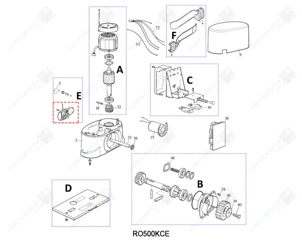 PPD1869A.45401 NICE Крышка разблокировки CR2124/RO300,500,1000/PLUTO