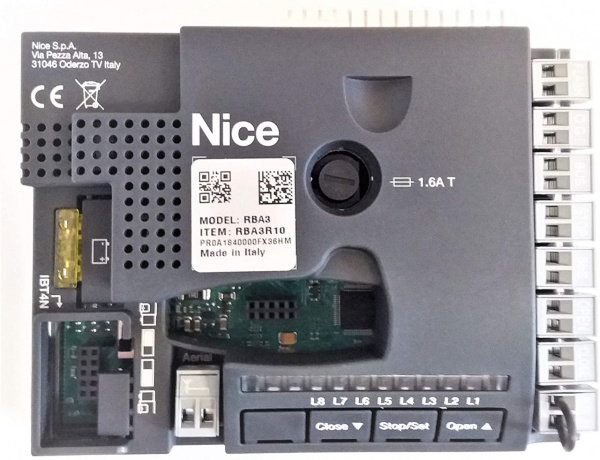 Блок управления приводом Nice SPRBA3R10 (rba3/c) для приводов RB400, RB600, RB1000, RB1500