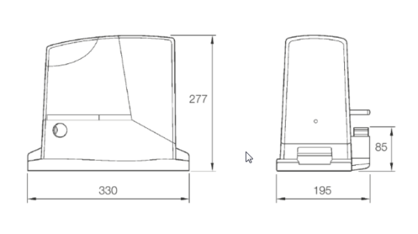 Комплект привода для откатных ворот Nice RD400KCE с двумя пультами и встроенным радиоприемником