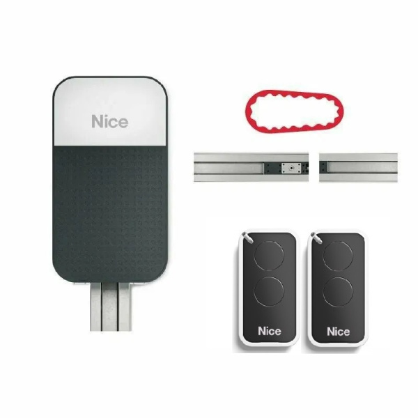 Комплект привода NICE SPO16BKCE SPIDO с ременной рейкой и 2мя пультами для секционных ворот высотой до 2,6м, площадью до 9,6м2