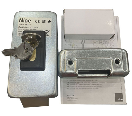 Электромеханический замок Nice PLA11 горизонтальный, 12В
