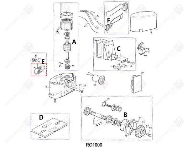PPD1869A.45401 NICE Крышка разблокировки CR2124/RO300,500,1000/PLUTO
